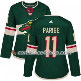 Adidas Maillot de Hockey Minnesota Wild Zach Parise 11 2017-2018 Vert Authentic - Femme